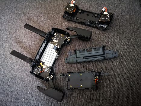 Parts of opened control apparatus of drone