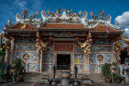 Nonthaburi, Thailand - 21 Jul 2019 : Pueng Thao Kong Ma Shrine, Sacred places that worship people in nonthaburi.