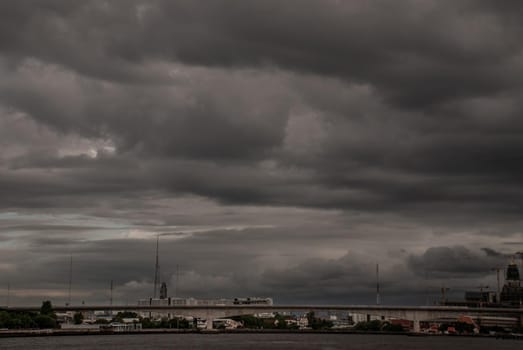 Nonthaburi, Thailand - 21 Jul 2019 : Rama 5 Bridge is the 14th Bridge over the Chao Phraya River in Bangkok and its vicinity Connecting between Suan Yai Subdistrict With Bang Phai Subdistrict Mueang Nonthaburi.