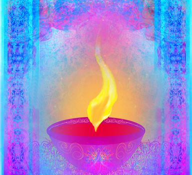 diwali celebration - abstract decorative card