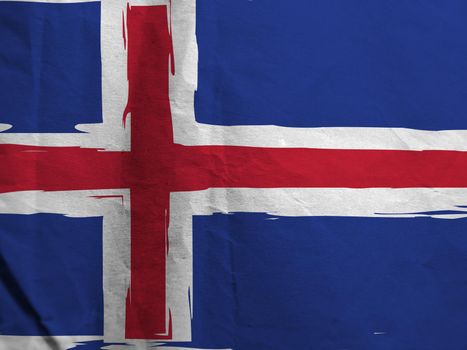 Grunge ICELAND flag or banner