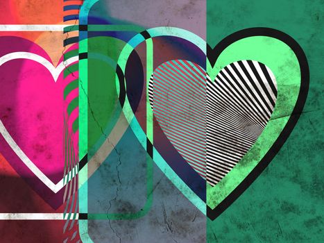 Abstract grunge colorful Heart shape