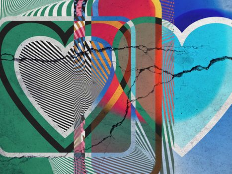 Abstract grunge colorful Heart shape