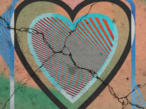 Abstract grunge colorful Heart shape