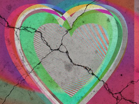 Abstract grunge colorful Heart shape