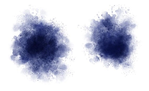 Blue watercolor on white background