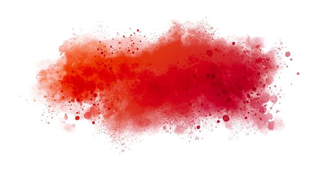 Red watercolor on white background