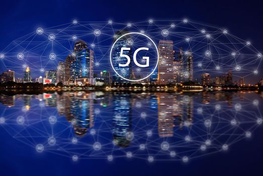 5g concept change of internet connection technology.
