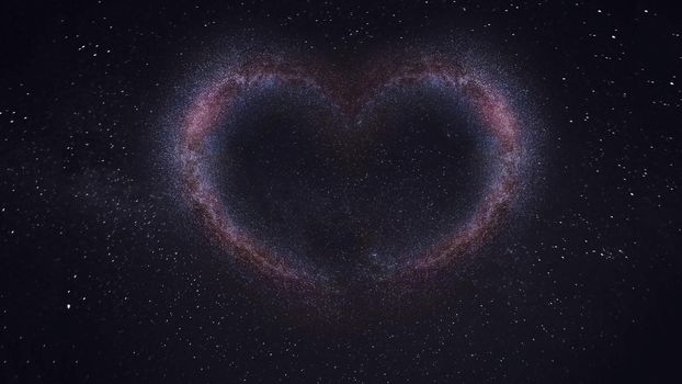 Milky Way is heart shape of love on night sky, Married card concept