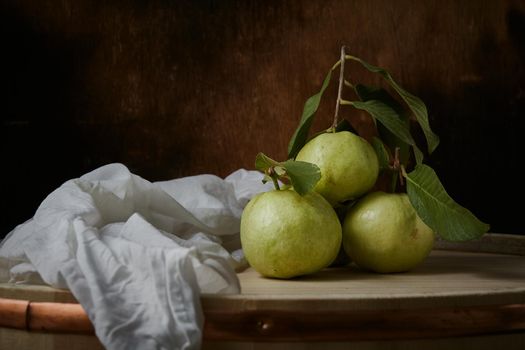 Still life with Guava on wooden