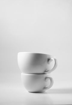 Couple cup of coffee on white background
