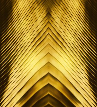 Abstract striped natural of golden background, Details and texture of banana leaf, Tropical banana leaf