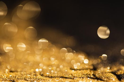 Golden color of bokeh abstract background