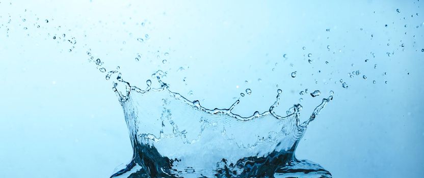 Water splash abstract on blue blackground