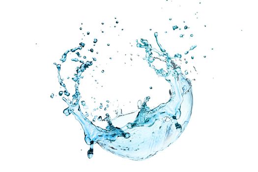 Water splash isolated on whte with clipping path