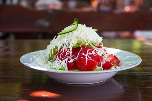 Traditional Bulgarian salad - shopska salad