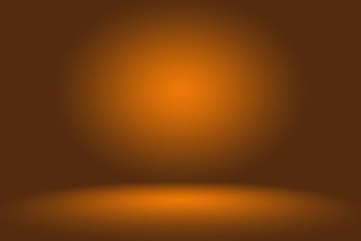 Abstract mockup smooth orange gradient studio room wall background