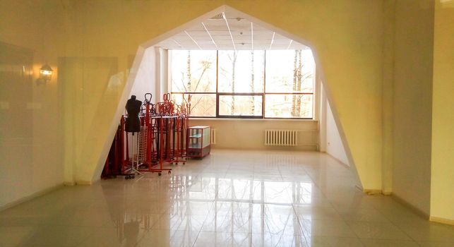 The non-working premises of a modern tailor's work studio.