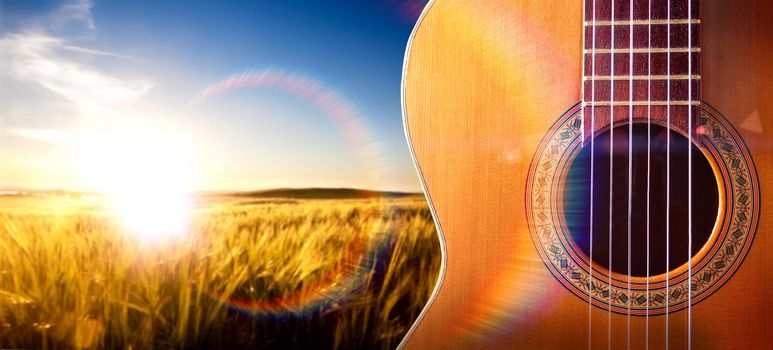 Spanish guitar and music background.Spanish culture