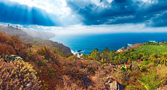 Nature scenic seascape in Canary Island.Travel adventures landscape