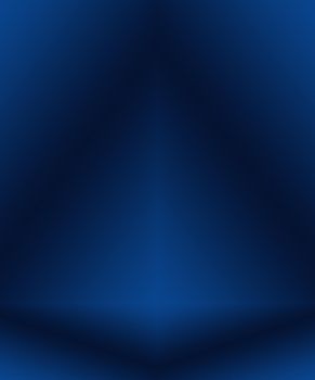 Gradient Blue abstract background. Smooth Dark blue with Black vignette Studio.