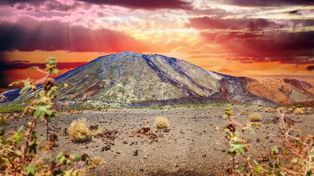 Tenerife scenery landscape .Volcano Teide 