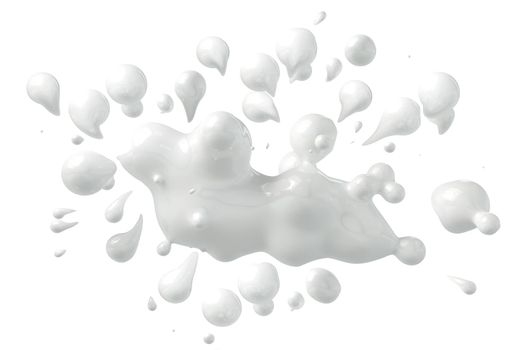 Abstract white liquid or ink isolated over white background.3d illustration