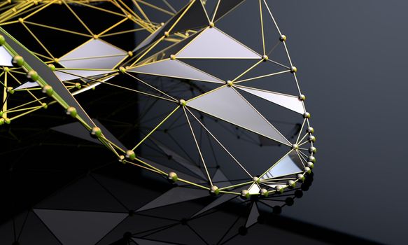 Abstract mesh and net.Networking and internet concept.3d illustration