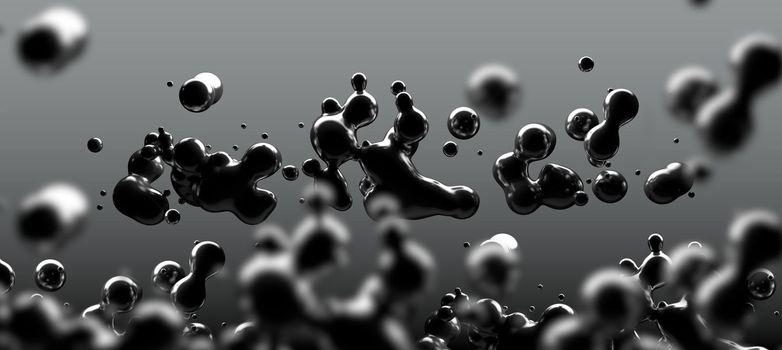 Ink or fluid shapes.Science physics and chemistry