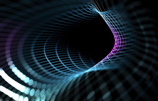 Abstract tunnel and wave background of technology and science