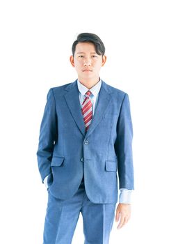 Young asian business men portrait in suit isolated over white background