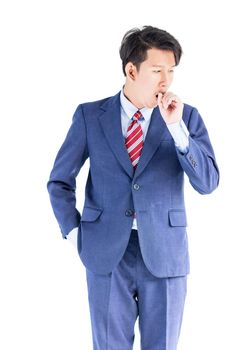 Young asian business men portrait in suit isolated over white background