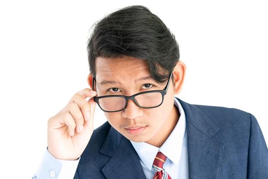 Young asian business men portrait in suit  over white background