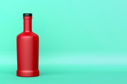 Matte red bottle for alcoholic beverage