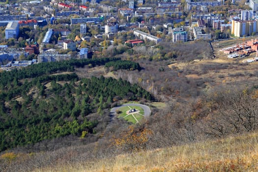 View of the city from the observation deck. Panoramic views of the city. High quality photo