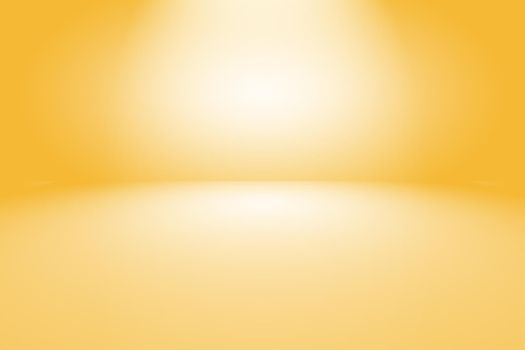 Magic abstract soft colors of shining yellow gradient studio background