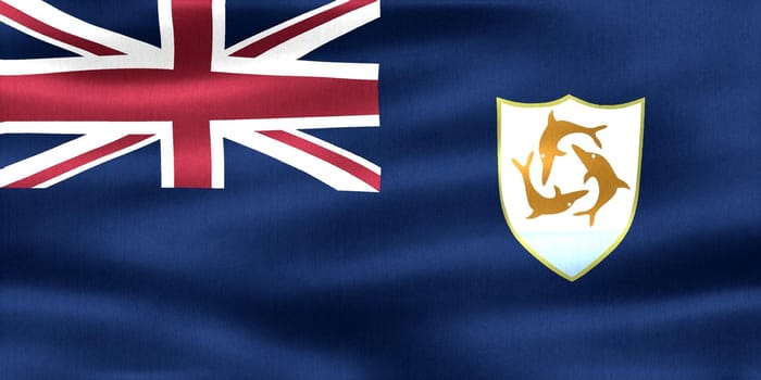 Anguilla flag - realistic waving fabric flag