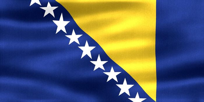 Bosnia and Herzegovina flag - realistic waving fabric flag