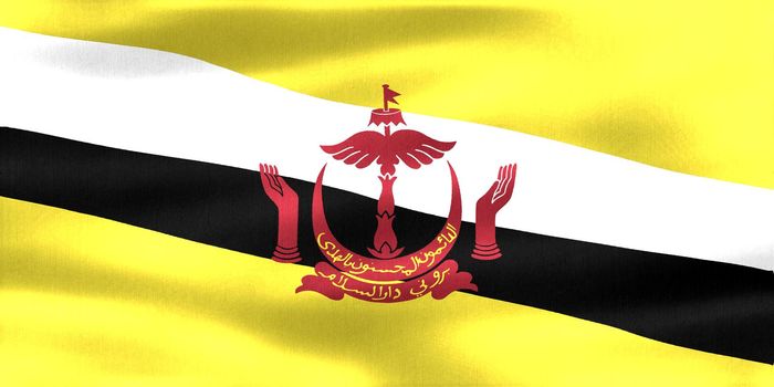 Brunei flag - realistic waving fabric flag