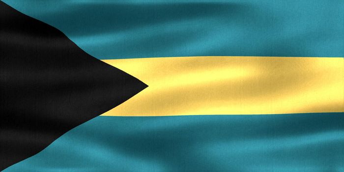Bahamas flag - realistic waving fabric flag