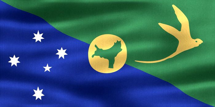 Christmas Island flag - realistic waving fabric flag