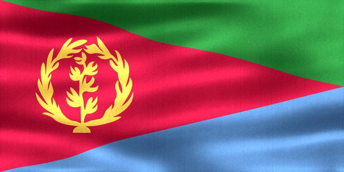 Eritrea flag - realistic waving fabric flag