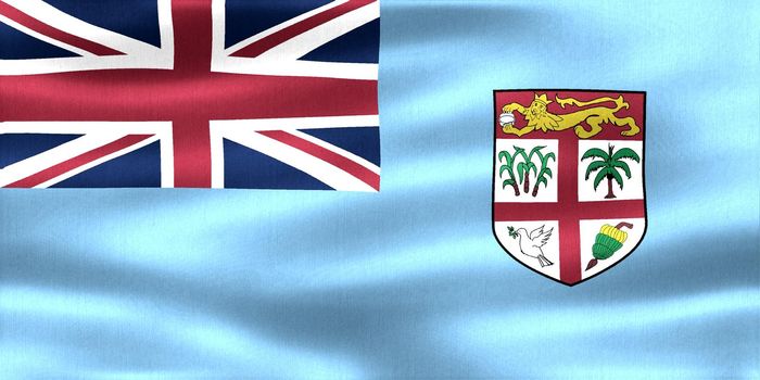 Fiji flag - realistic waving fabric flag