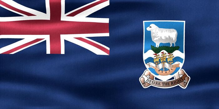 Falkland Islands flag - realistic waving fabric flag