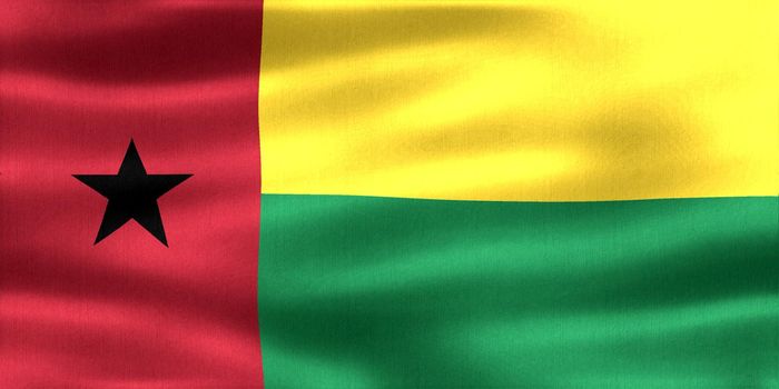 Guinea-Bissau flag - realistic waving fabric flag