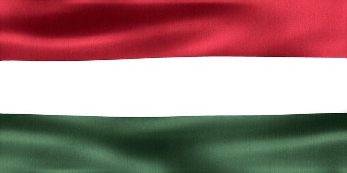 Hungary flag - realistic waving fabric flag