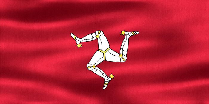 Isle of Man flag - realistic waving fabric flag