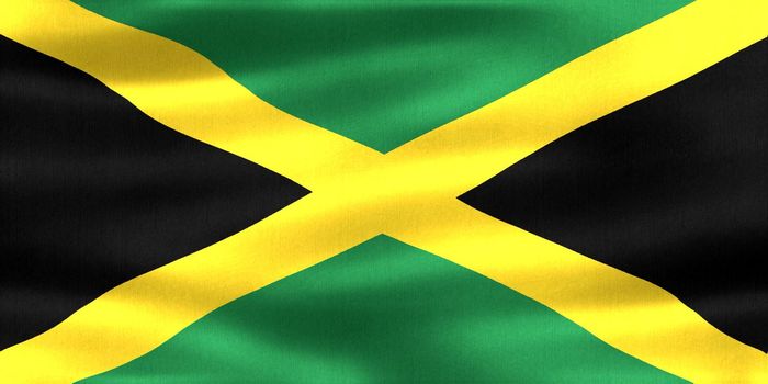 Jamaica flag - realistic waving fabric flag