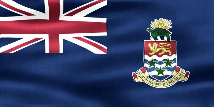 Cayman Islands flag - realistic waving fabric flag