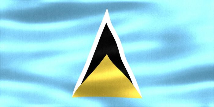 Saint Lucia flag - realistic waving fabric flag